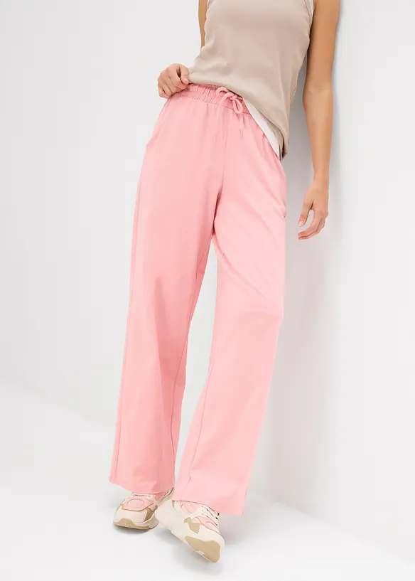 Jersey-Hose aus Interlock in rosa von vorne - bonprix Jersey-Hose aus Interlock in rosa von vorne - bonprix