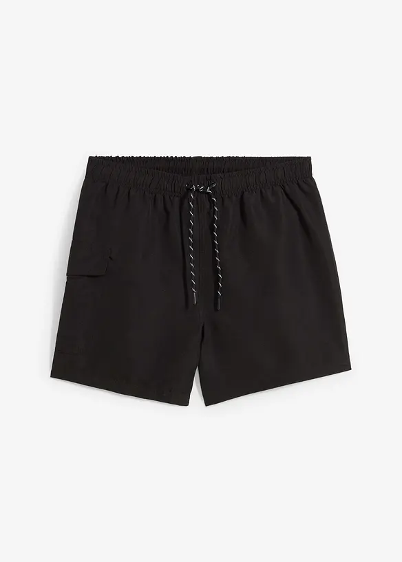Badeshorts mit Cargotasche in schwarz von vorne - bonprix