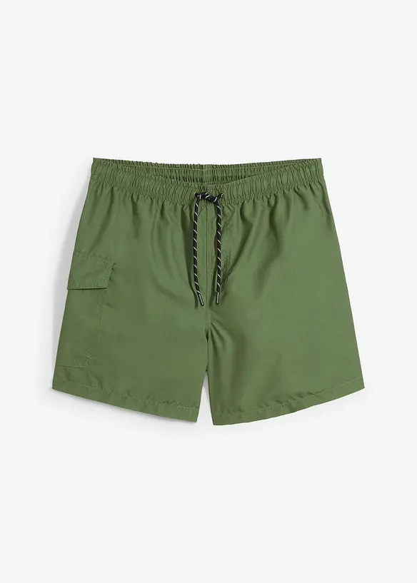 Badeshorts mit Cargotasche in grün von vorne - bonprix