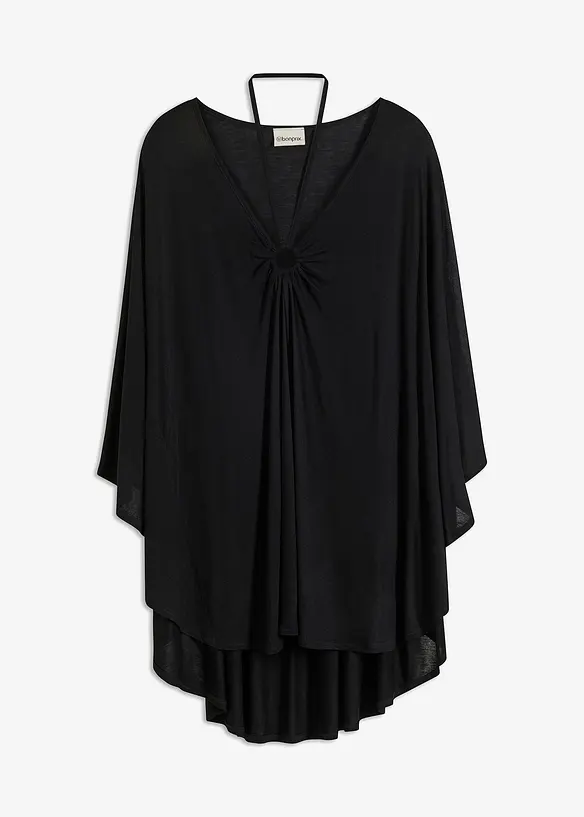 Transparente Strandtunika aus Viskose in schwarz von vorne - bonprix Transparente Strandtunika aus Viskose in schwarz von vorne - bonprix