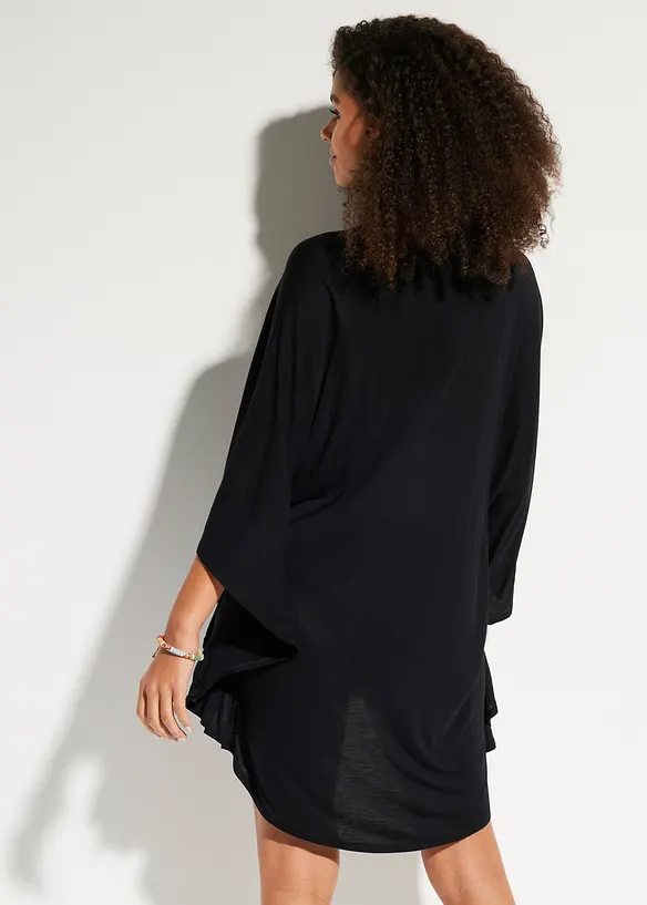 Transparente Strandtunika aus Viskose in schwarz von hinten (Totalaufnahme) - bonprix Transparente Strandtunika aus Viskose in schwarz von hinten (Totalaufnahme) - bonprix