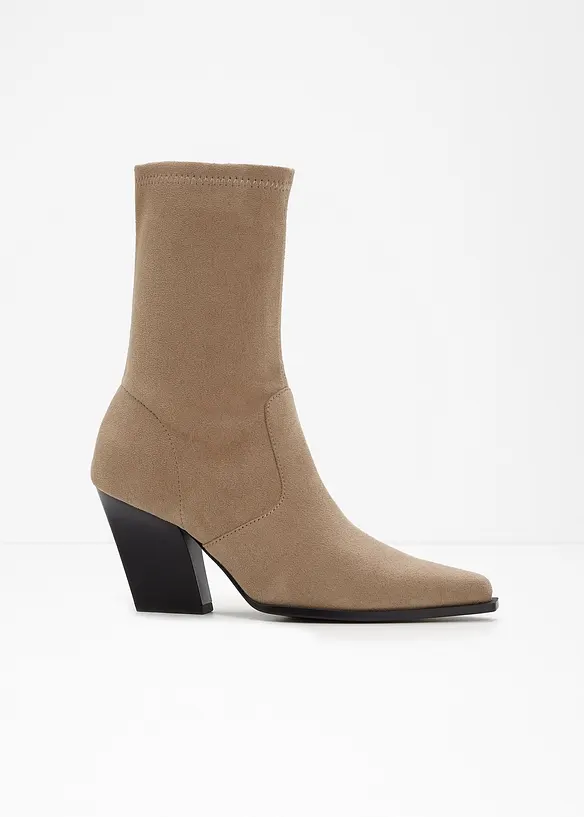 Stiefeletten mit elastischem Schaft in braun - bonprix