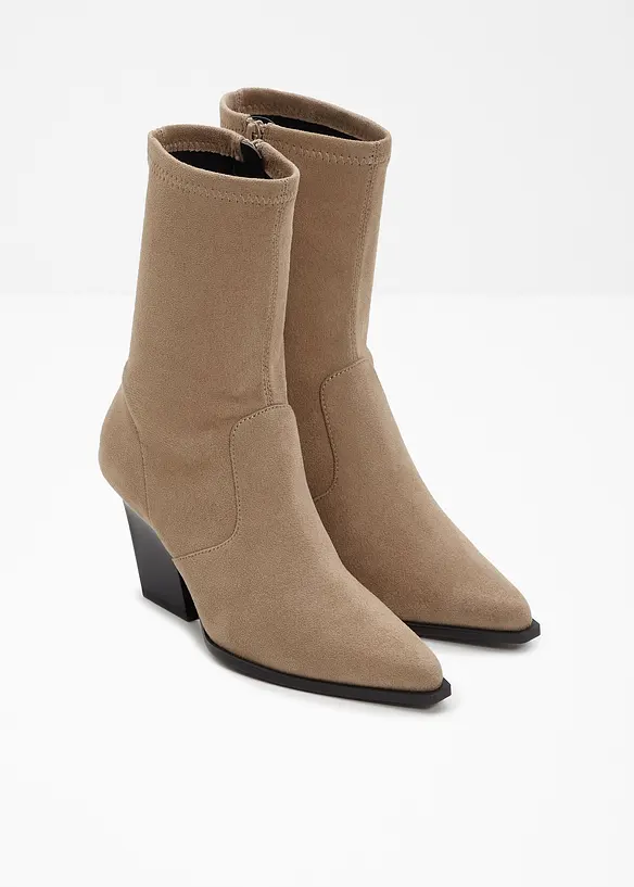 Stiefeletten mit elastischem Schaft in braun - bonprix