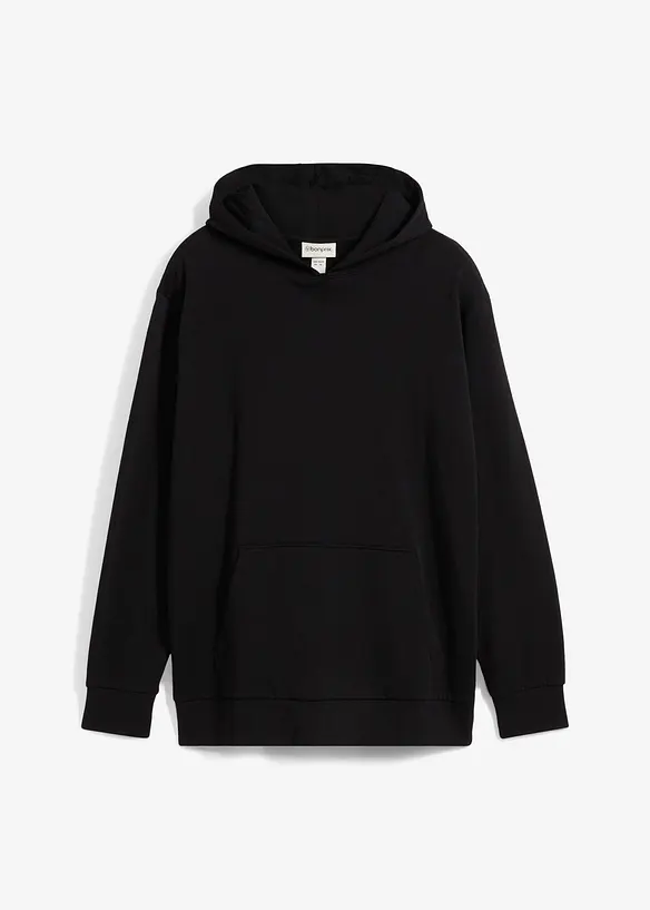 Hoodie in Loose Fit in schwarz von vorne - bonprix