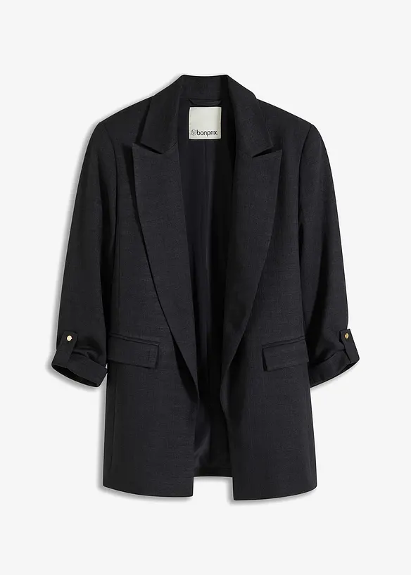 Longblazer in schwarz von vorne - bonprix
