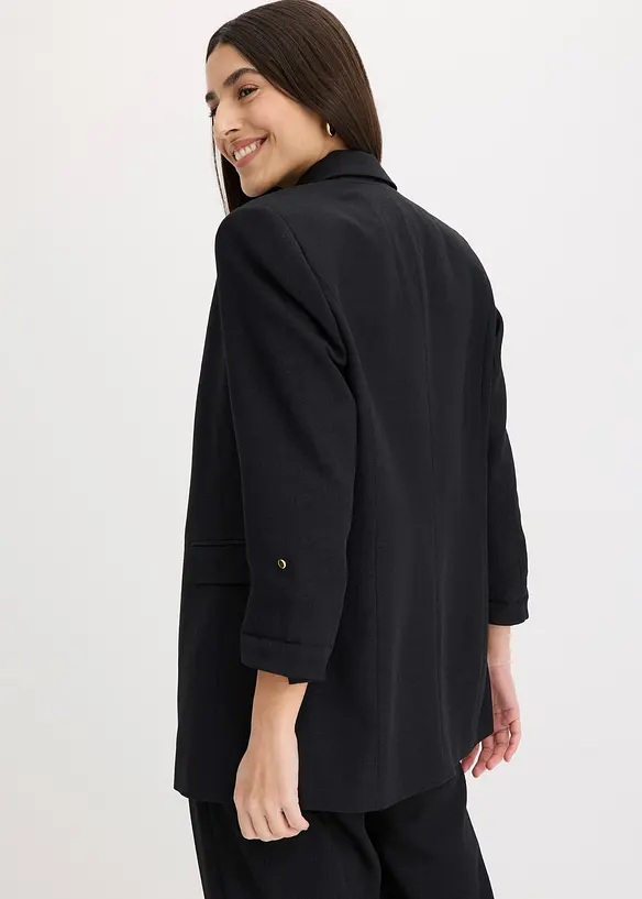 Longblazer in schwarz von hinten (im Anschnitt) - bonprix