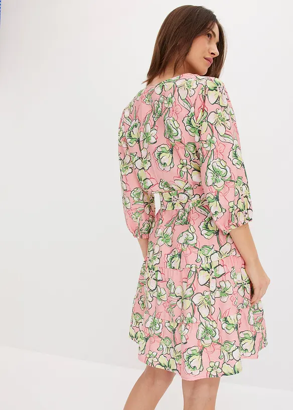 Minikleid aus softem Viskose-Mix in rosa von hinten (Totalaufnahme) - bonprix Minikleid aus softem Viskose-Mix in rosa von hinten (Totalaufnahme) - bonprix
