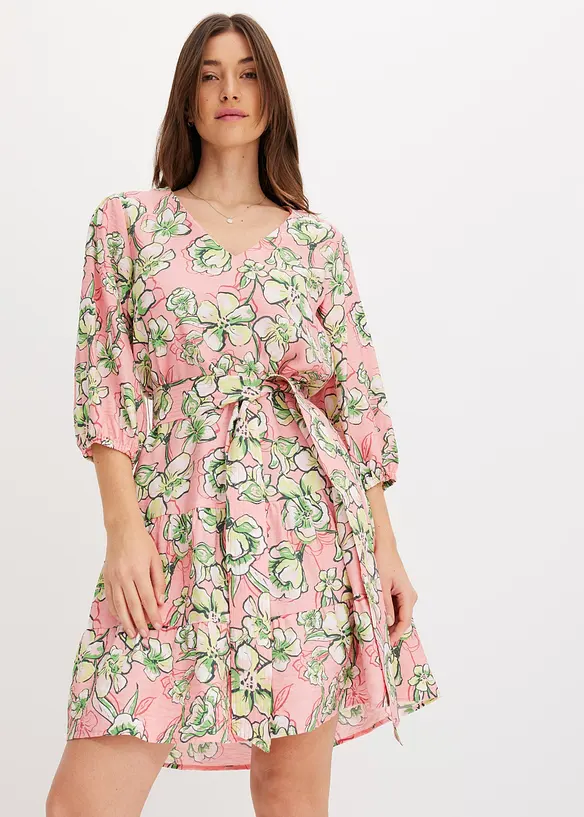 Minikleid aus softem Viskose-Mix in rosa von vorne (Totalaufnahme) - bonprix Minikleid aus softem Viskose-Mix in rosa von vorne (Totalaufnahme) - bonprix