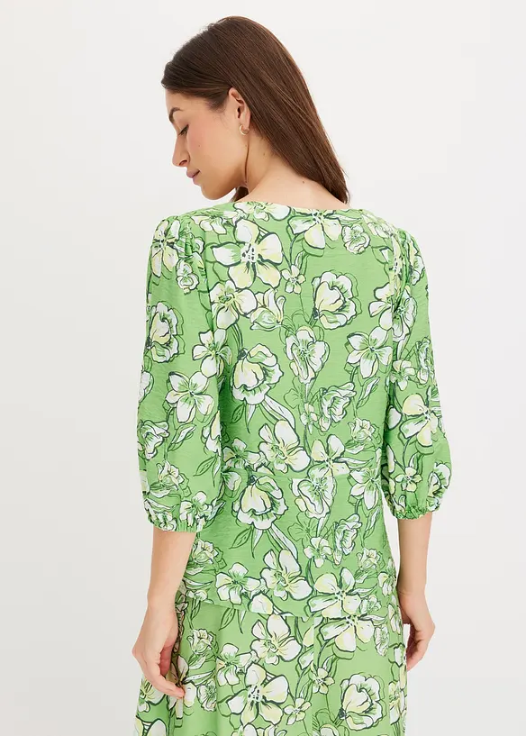 Bluse aus feinem Viskose-Mix in grün von hinten (im Anschnitt) - bonprix