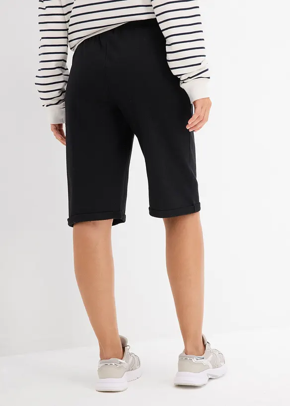 Sweat-Bermuda mit Turn-up in schwarz von hinten - bonprix Sweat-Bermuda mit Turn-up in schwarz von hinten - bonprix