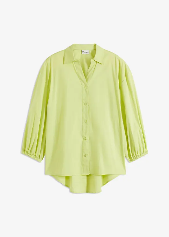 Vokuhila-Bluse aus Baumwoll-Mix in grün von vorne - bonprix Vokuhila-Bluse aus Baumwoll-Mix in grün von vorne - bonprix