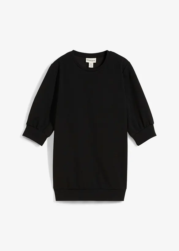 Weit geschnittenes Scuba-Shirt in schwarz von vorne - bonprix