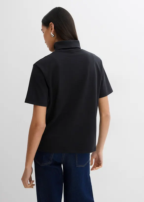 Rollkragenshirt aus reiner Bio-Baumwolle in schwarz von hinten (im Anschnitt) - bonprix Rollkragenshirt aus reiner Bio-Baumwolle in schwarz von hinten (im Anschnitt) - bonprix