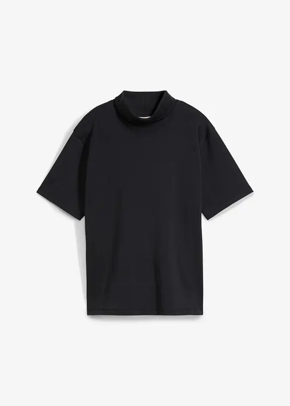 Rollkragenshirt aus reiner Bio-Baumwolle in schwarz von vorne - bonprix Rollkragenshirt aus reiner Bio-Baumwolle in schwarz von vorne - bonprix