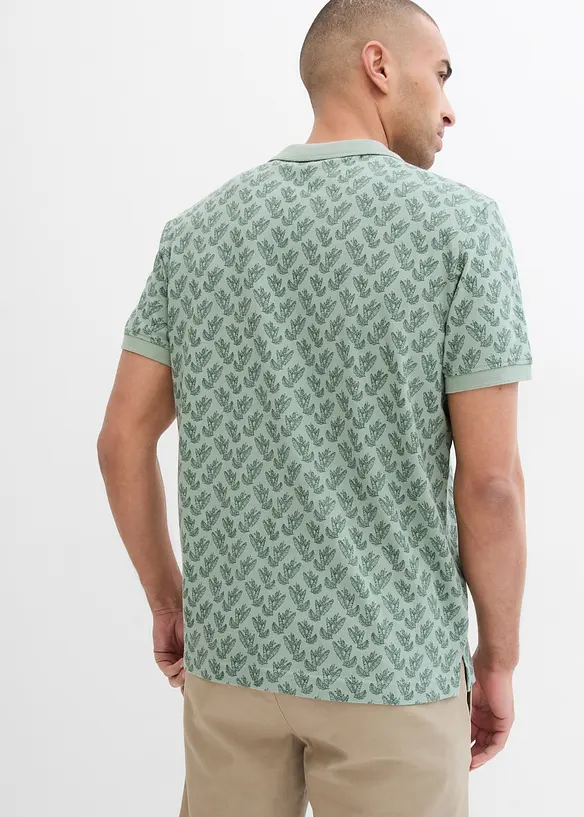 Piqué-Poloshirt aus reiner Bio-Baumwolle in grün von hinten (im Anschnitt) - bonprix