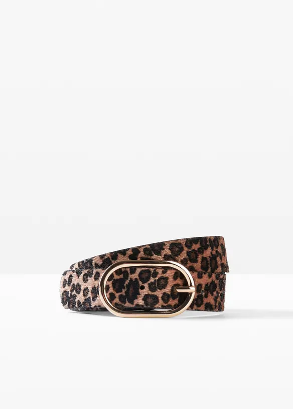 Gürtel in Leopardenoptik in beige von vorne - bonprix