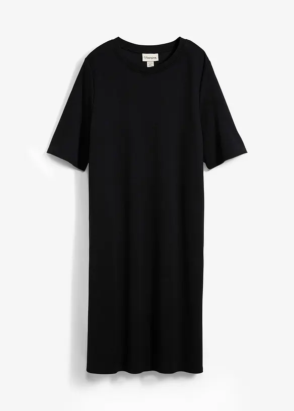 Shirtkleid in A-Linie aus Viskose-Mix in schwarz von vorne - bonprix Shirtkleid in A-Linie aus Viskose-Mix in schwarz von vorne - bonprix