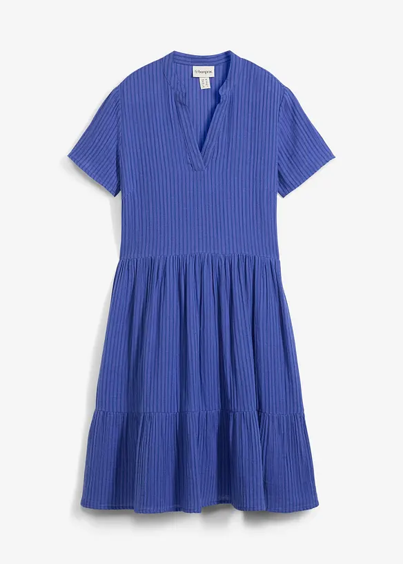 Gestreiftes Kleid aus Musselin in lila von vorne - bonprix