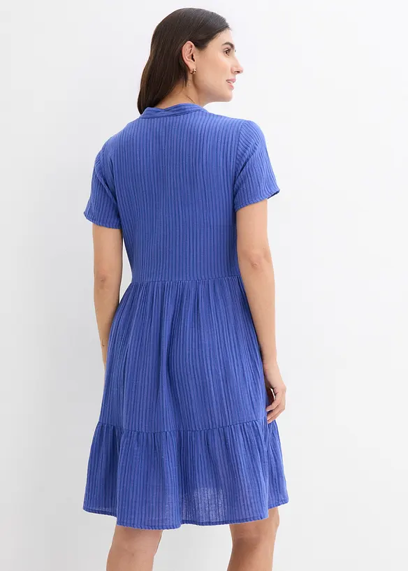 Gestreiftes Kleid aus Musselin in lila von hinten (Totalaufnahme) - bonprix