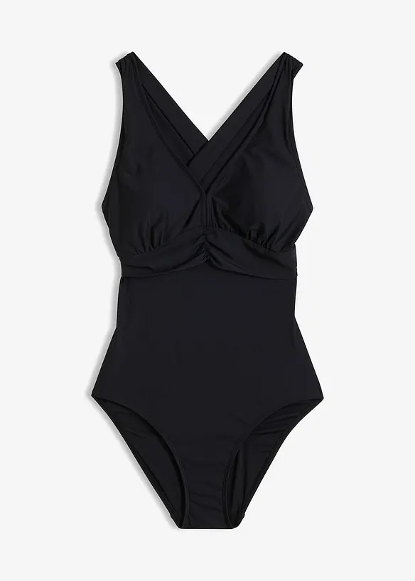 Light Shape-Badeanzug mit gekreuzten Trägern in schwarz von vorne - bonprix