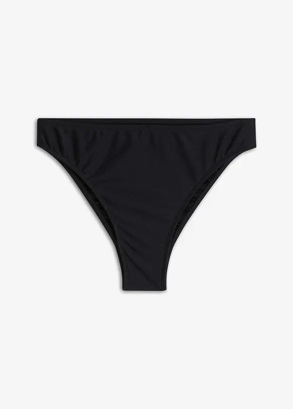 Bikinihose mit hohem Beinausschnitt in schwarz von vorne - bonprix