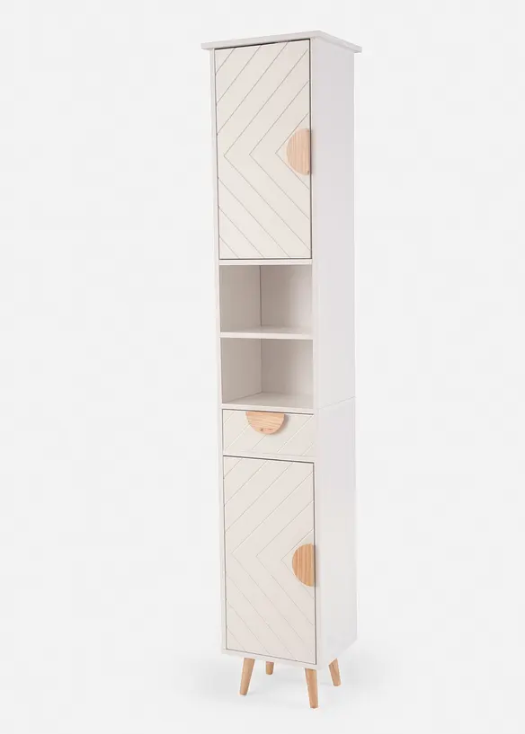 Badezimmer Hochschrank in weiß von vorne - bonprix
