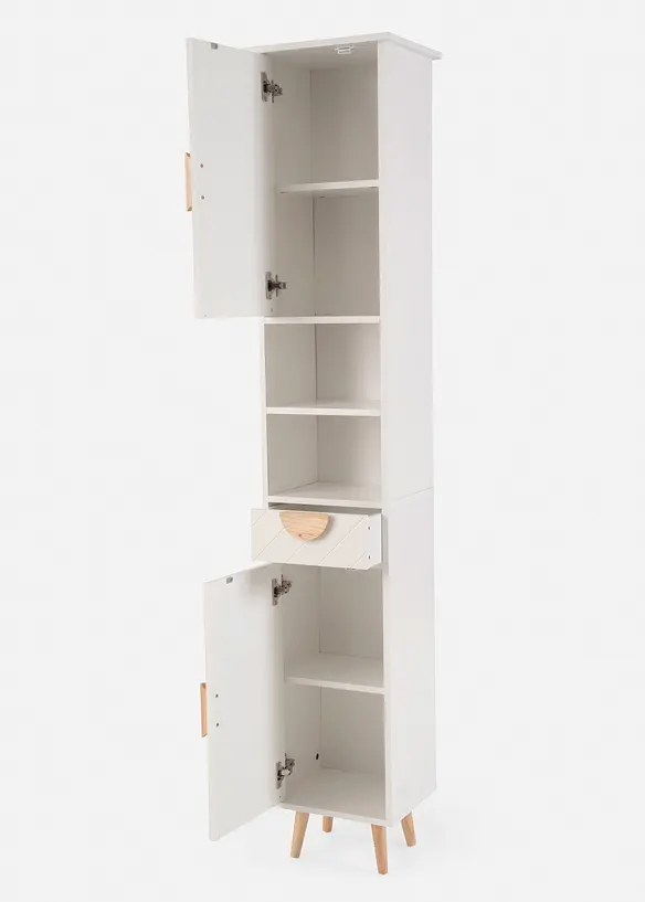 Badezimmer Hochschrank in weiß geöffnet - bonprix