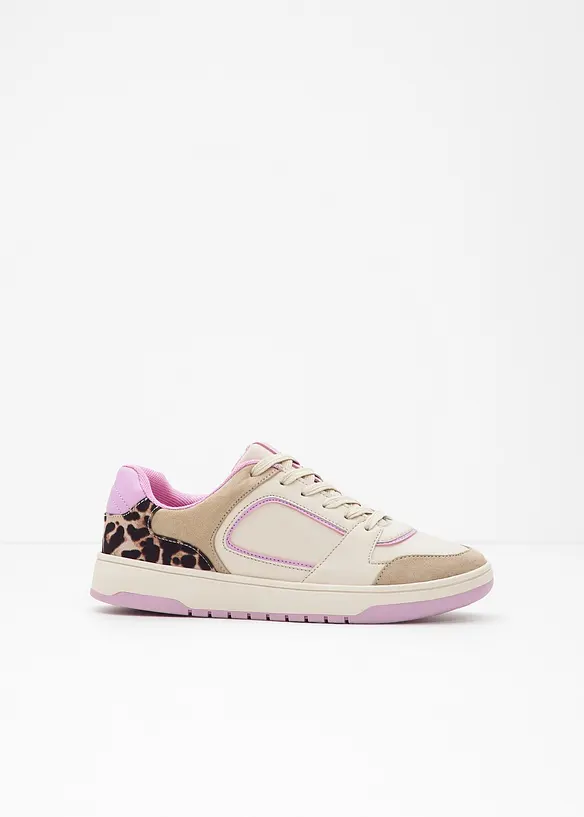Sneaker mit Animal-Details in beige - bonprix