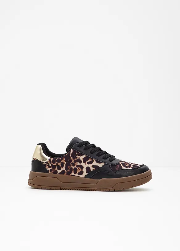 Sneaker mit Animal-Details in schwarz - bonprix