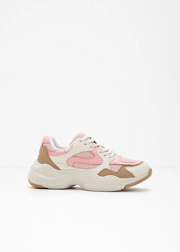Chunky Sneaker mit leichter Sohle in beige - bonprix
