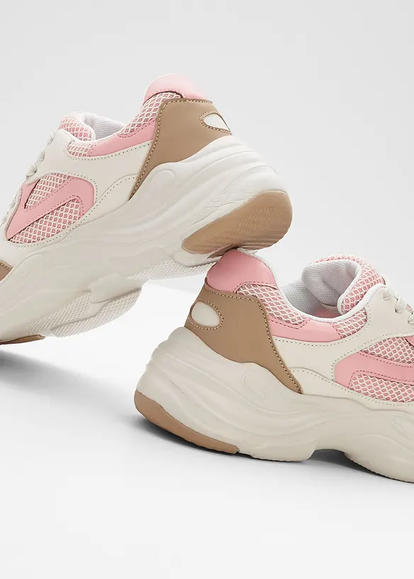 Chunky Sneaker mit leichter Sohle in beige - bonprix