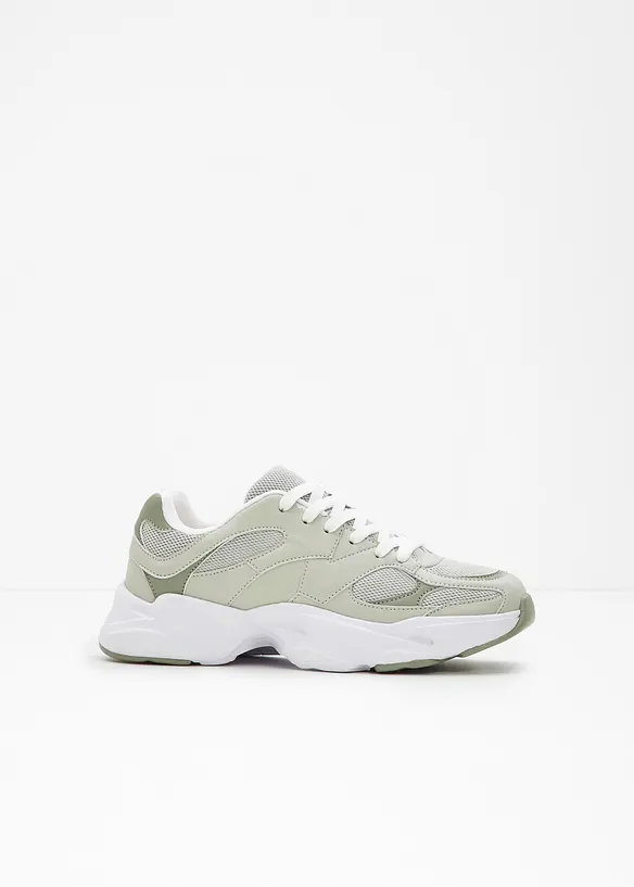 Chunky Sneaker mit leichter Sohle in grün - bonprix