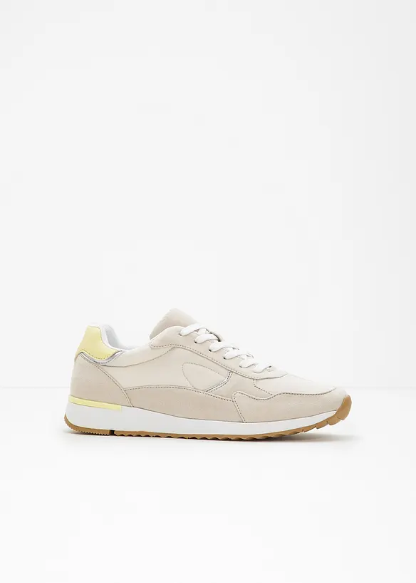 Sneaker im Retrolook in beige von vorne - bonprix