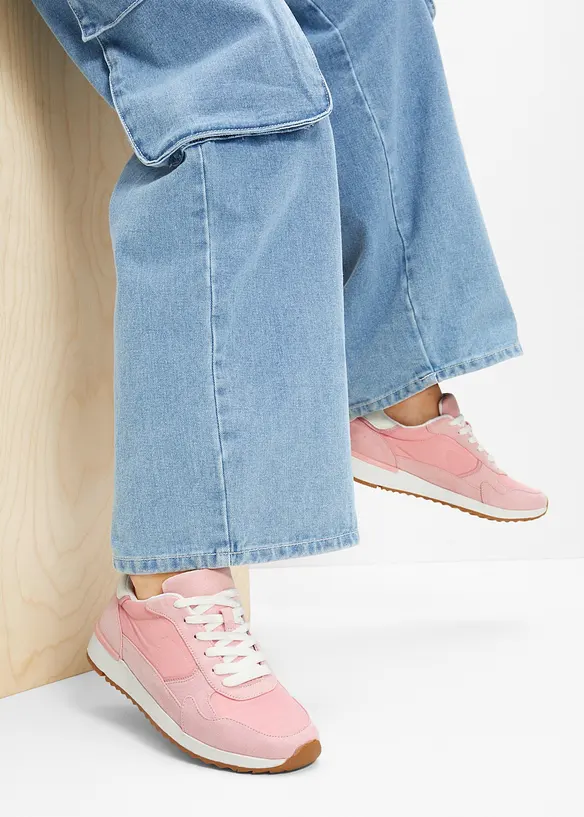 Sneaker im Retrolook in rosa - bonprix