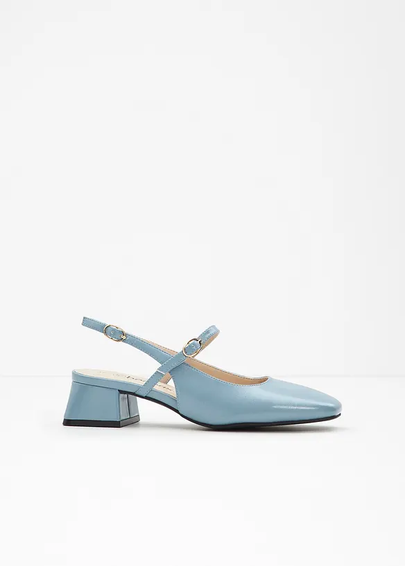 Slingpumps mit Riemchen in blau - bonprix