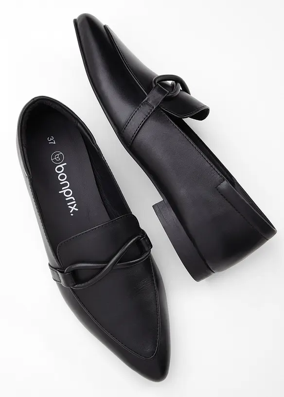Loafer aus Leder in schwarz - bonprix