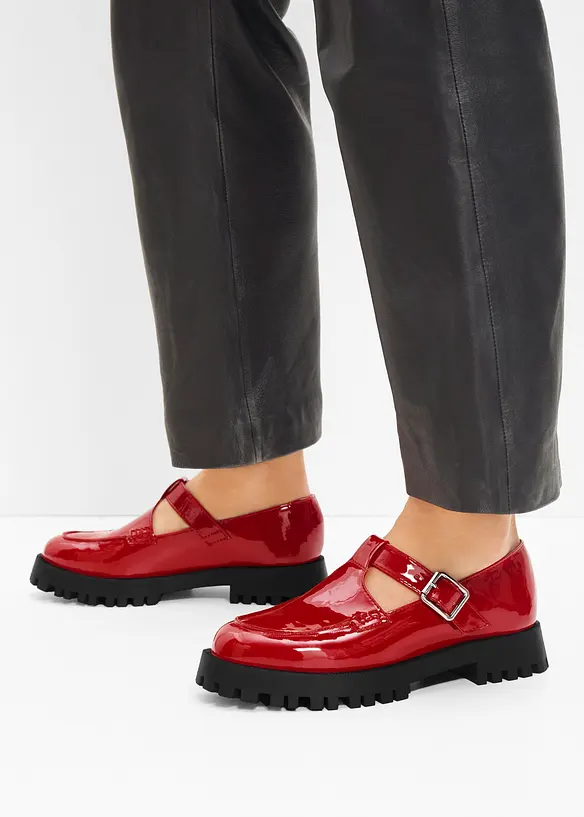 Chunky Loafer mit Cut-Outs in rot - bonprix