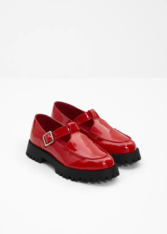 Chunky Loafer mit Cut-Outs in rot - bonprix