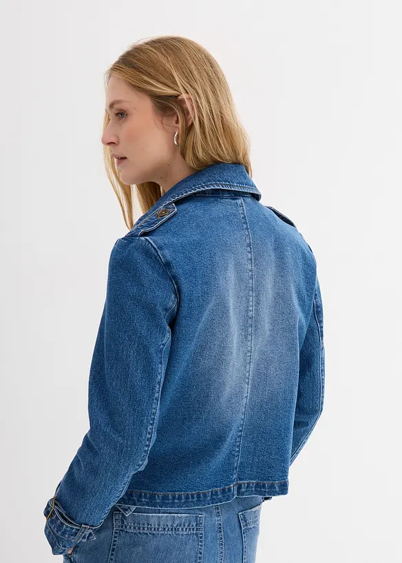 Denim Trenchjacke in blau von hinten (im Anschnitt) - bonprix