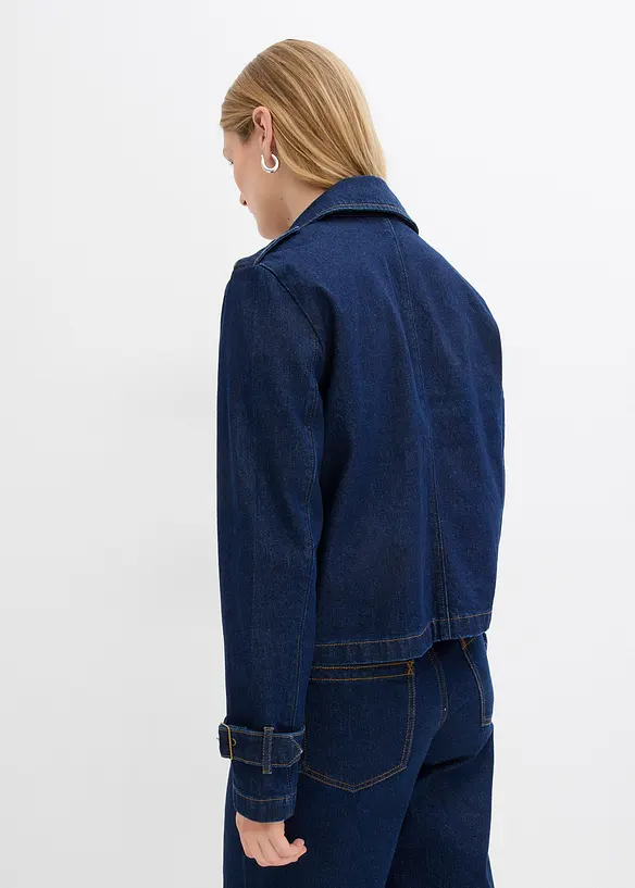 Denim Trenchjacke in blau von hinten (im Anschnitt) - bonprix