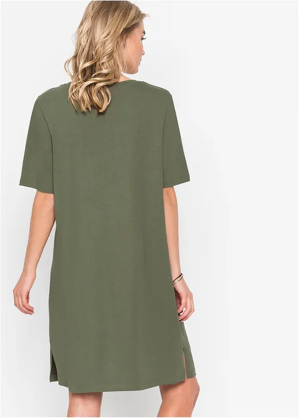 Oversize- Shirtkleid in grün von hinten (Totalaufnahme) - bonprix