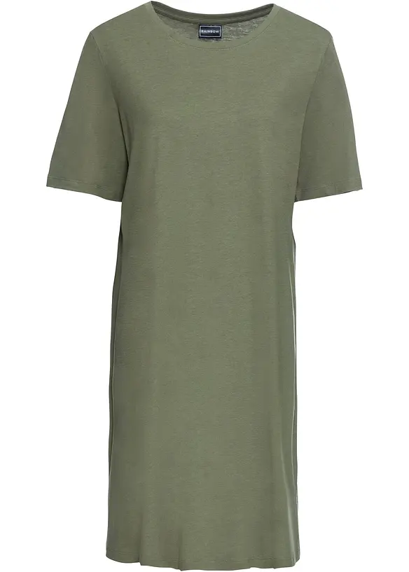 Oversize- Shirtkleid in grün von vorne - bonprix