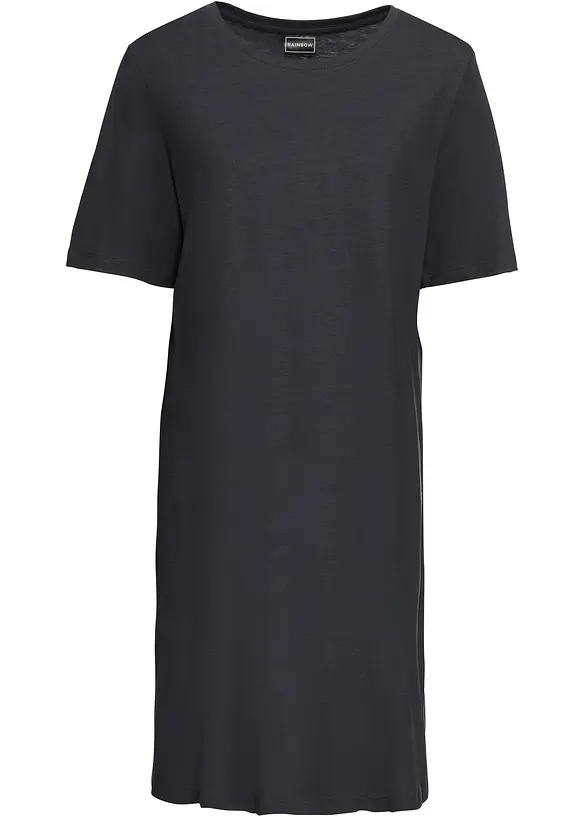 Oversize- Shirtkleid in schwarz von vorne - bonprix