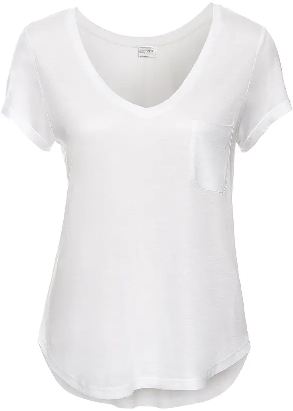 T-Shirt aus softer Viskose in weiß von vorne - bonprix