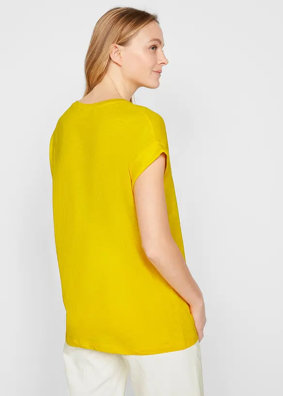 Longshirt aus reiner Bio-Baumwolle (2er Pack) in gelb von hinten (im Anschnitt) - bonprix