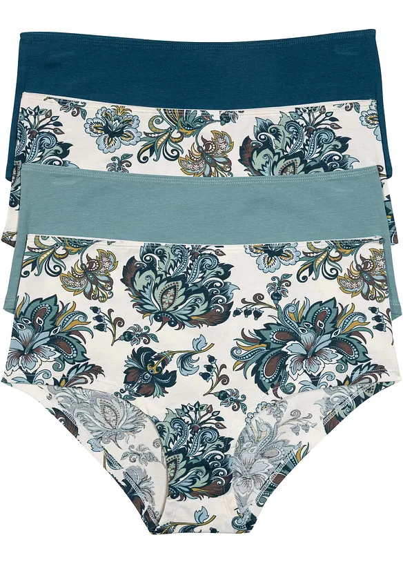 Maxipanty mit weicher Baumwolle (4er Pack) in blau von vorne - bonprix