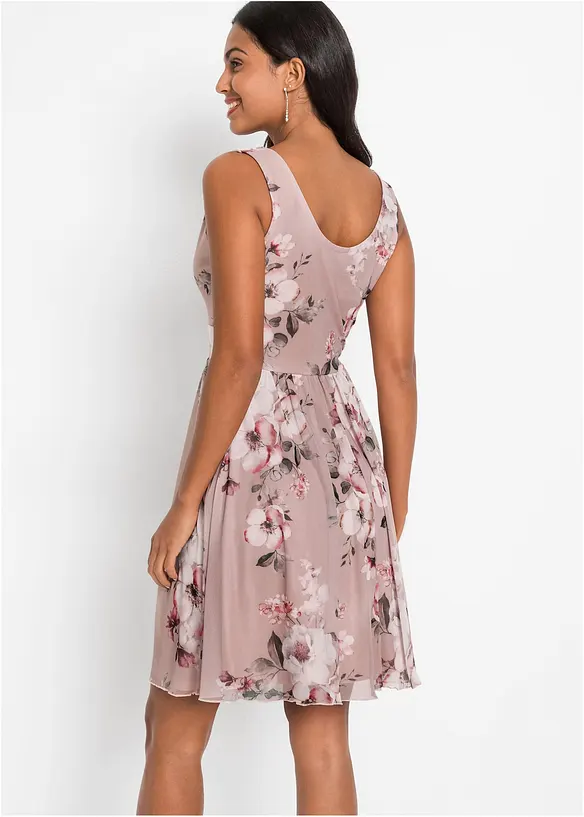 Minikleid aus zartem Mesh in rosa von hinten (Totalaufnahme) - bonprix