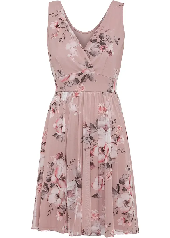 Minikleid aus zartem Mesh in rosa - bonprix