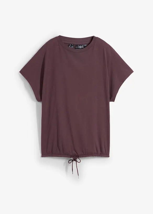 Shirt mit Bindedetail am Saum aus Baumwolle-Viskose-Mix in braun von vorne - bonprix Shirt mit Bindedetail am Saum aus Baumwolle-Viskose-Mix in braun von vorne - bonprix