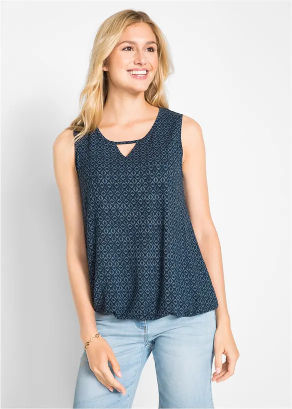 Top aus elastischem Viskose-Mix in blau von vorne (im Anschnitt) - bonprix Top aus elastischem Viskose-Mix in blau von vorne (im Anschnitt) - bonprix